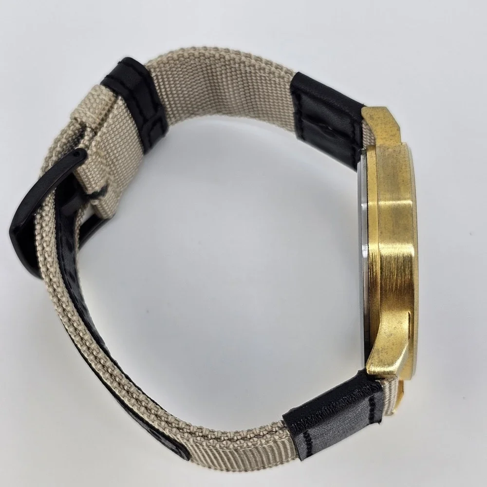 Komono Winston Men's Watch 42MM Brown Dial NEW Tan Nylon Bands NEW Battery‎